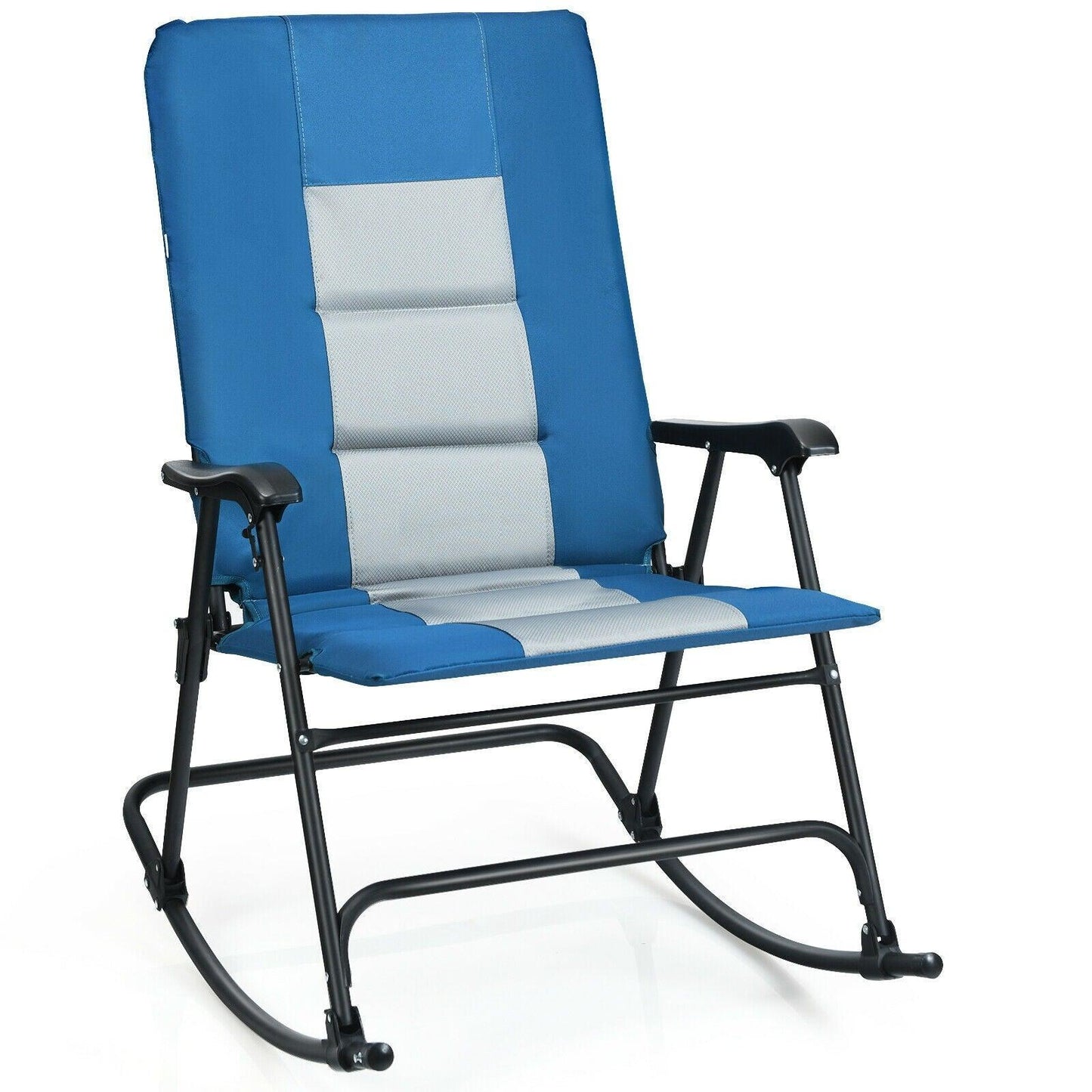 Costway Camping Chair OP70500,Foldable Rocking Padded Portable with Backrest and Armrest - YOURISHOP.COM