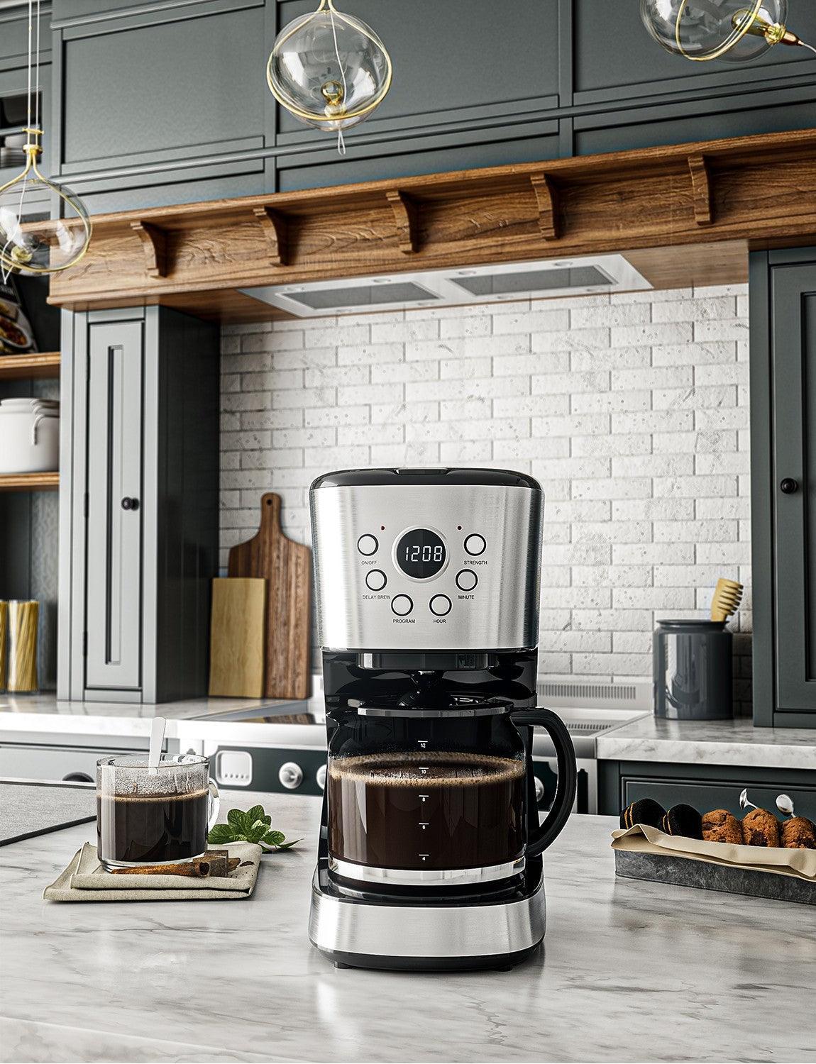 Costway Coffee Maker EP24213,12-cup LCD Display Programmable Brew Machine - YOURISHOP.COM