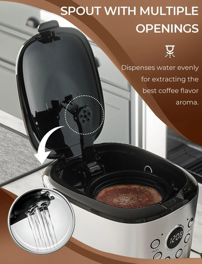 Costway Coffee Maker EP24213,12-cup LCD Display Programmable Brew Machine - YOURISHOP.COM