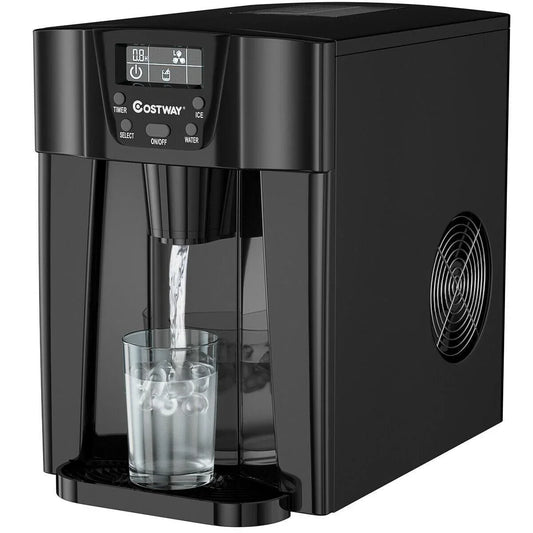 Costway EP24509: 2-In-1 Ice Maker Water Dispenser, 36lbs/24H LCD Display - YOURISHOP.COM