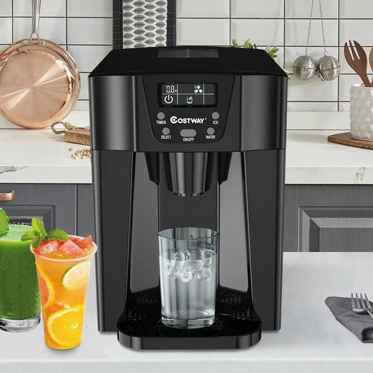 Costway EP24509: 2-In-1 Ice Maker Water Dispenser, 36lbs/24H LCD Display - YOURISHOP.COM
