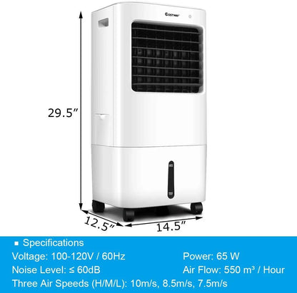 COSTWAY Evaporative Cooler, 3-in-1 Cooler, Fan and Humidifier EP24513US-WHA - YOURISHOP.COM