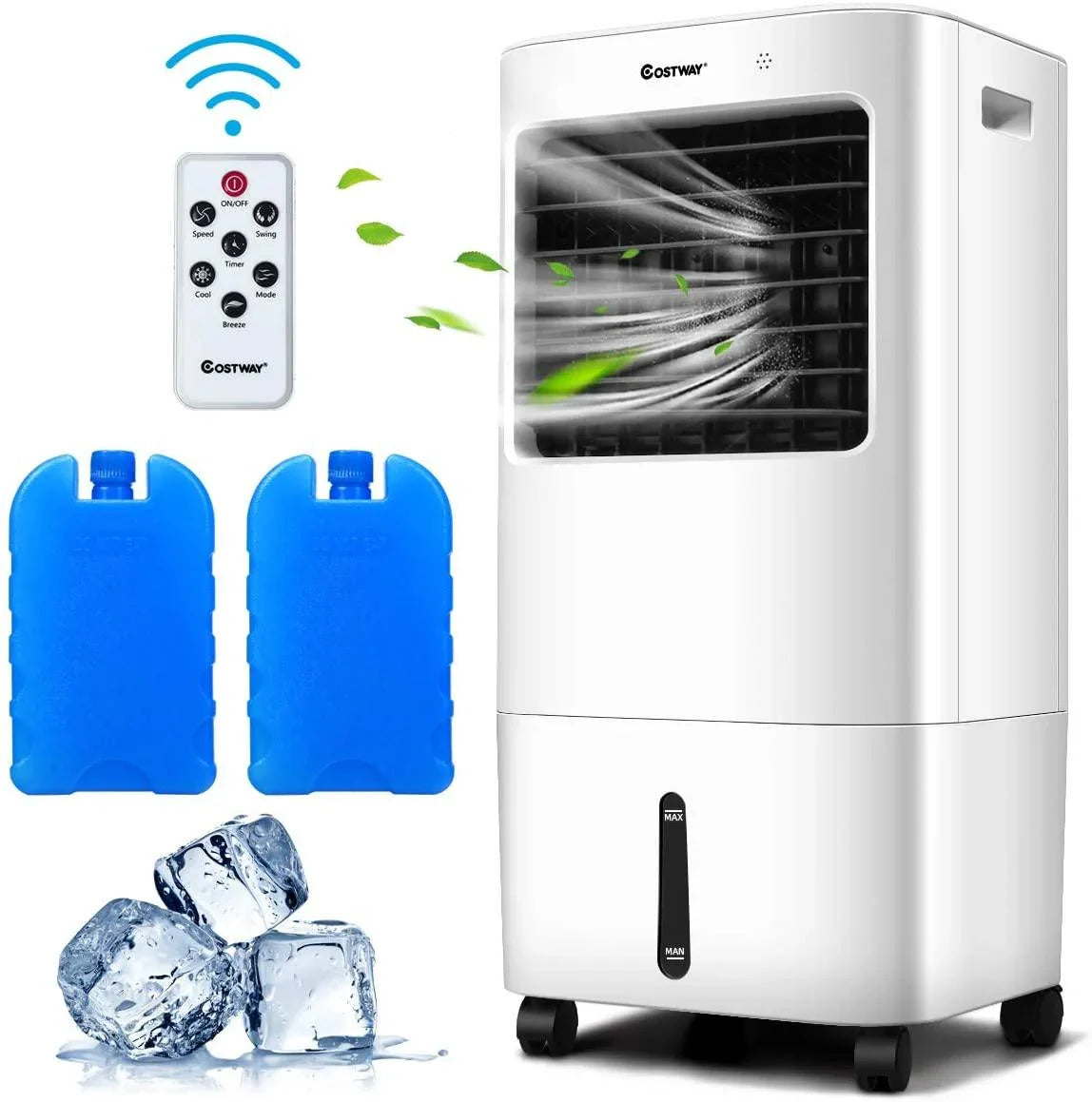 COSTWAY Evaporative Cooler, 3-in-1 Cooler, Fan and Humidifier EP24513US-WHA - YOURISHOP.COM
