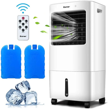 COSTWAY Evaporative Cooler, 3-in-1 Cooler, Fan and Humidifier EP24513US-WHA - YOURISHOP.COM