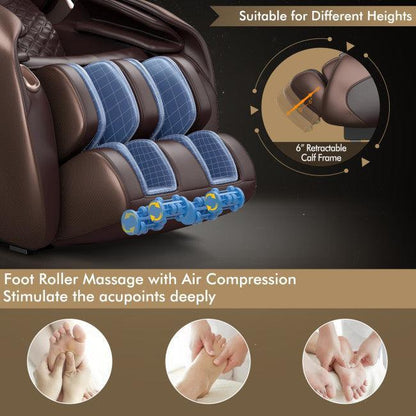 Costway Full Body Zero Gravity Shiatsu Massage Chair with Built-In Heat System 15204873 - YOURISHOP.COM