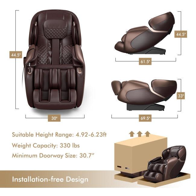 Costway Full Body Zero Gravity Shiatsu Massage Chair with Built-In Heat System 15204873 - YOURISHOP.COM