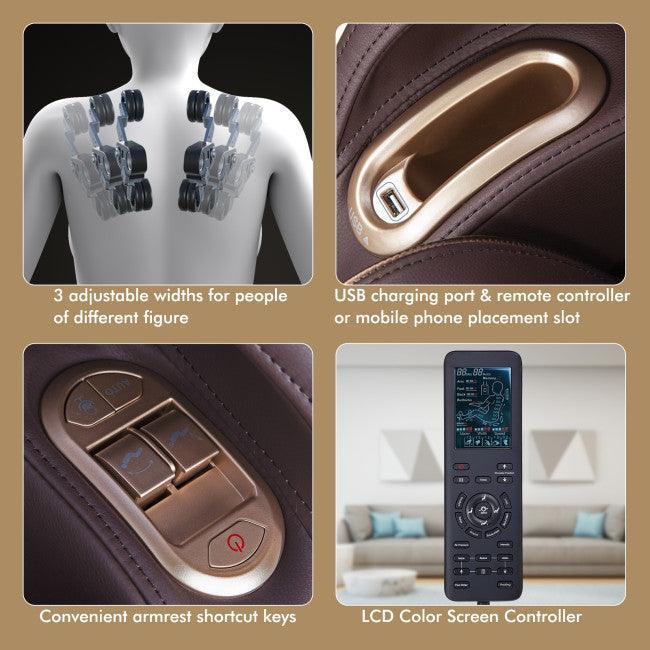 Costway Full Body Zero Gravity Shiatsu Massage Chair with Built-In Heat System 15204873 - YOURISHOP.COM