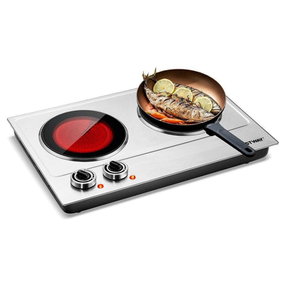 Costway Infrared Cooktop EP24891US, 1800W Stainless Steel with Non-slipping Feet and Adjustable Temperature - YOURISHOP.COM