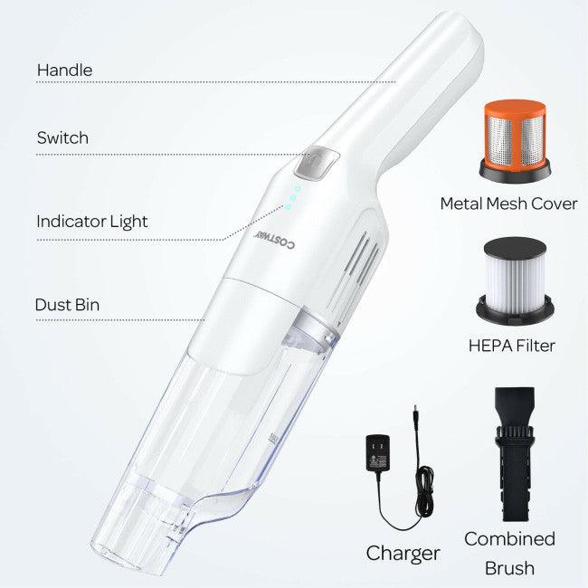Costway Lightweight Handheld Vacuum Cleaner Cordless Battery Powered Vacuum 64793051 - YOURISHOP.COM