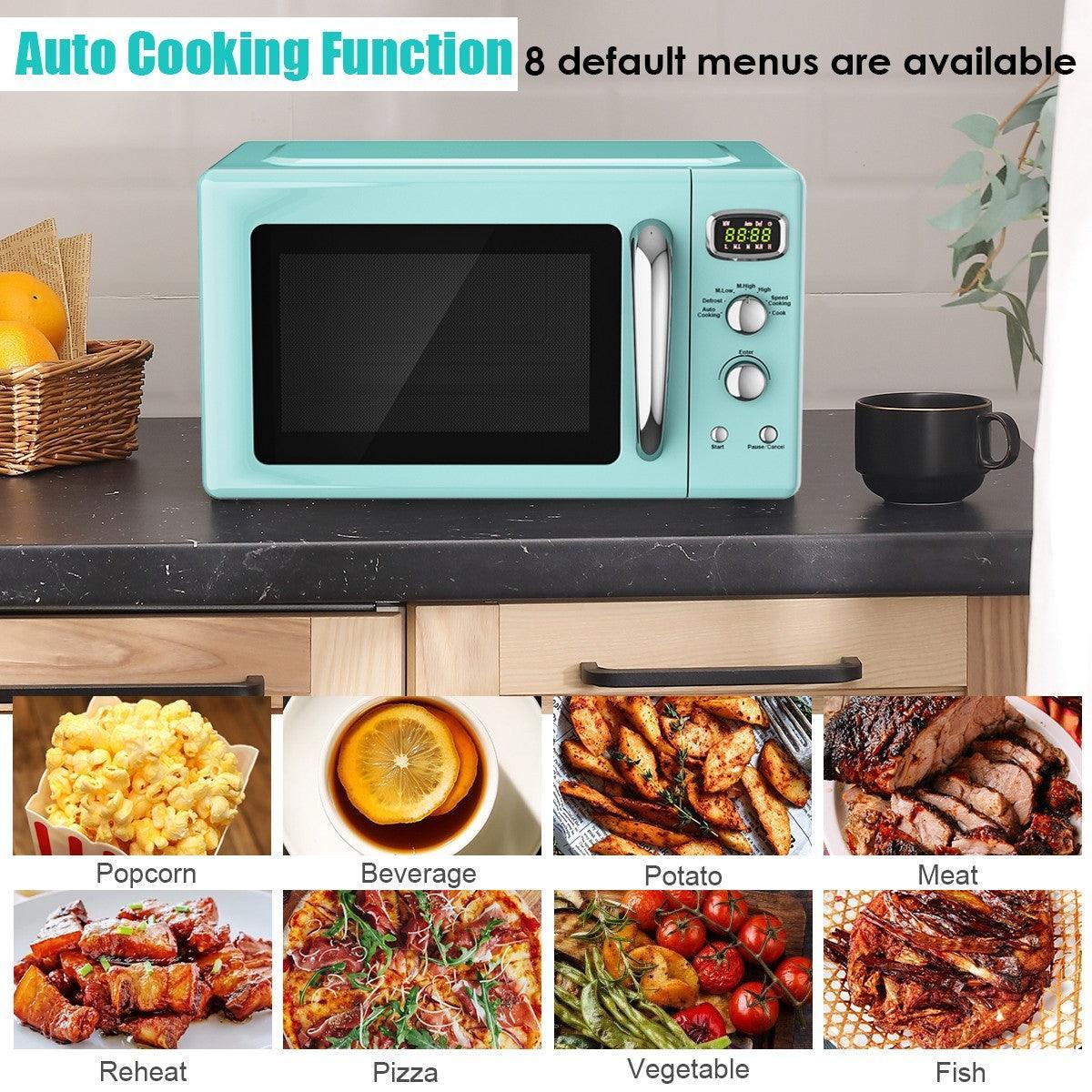 Costway Microwave Oven EP24453 | 0.9 Cu.ft | Retro Countertop | Compact | Yourishop.com - YOURISHOP.COM