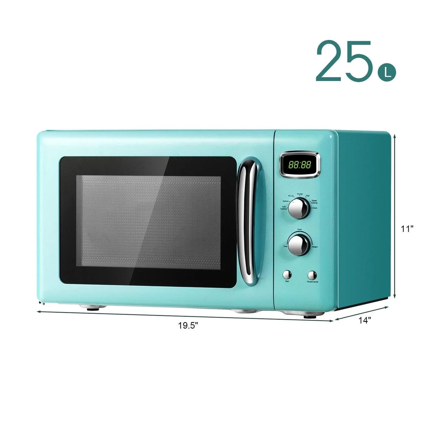 Costway Microwave Oven EP24453 | 0.9 Cu.ft | Retro Countertop | Compact | Yourishop.com - YOURISHOP.COM