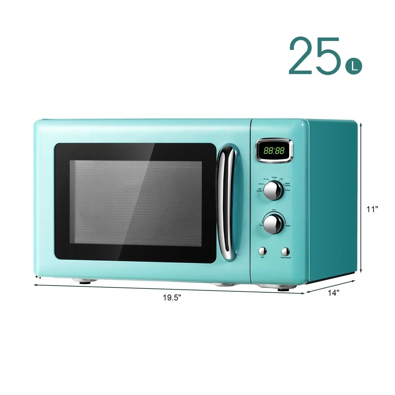 Costway Microwave Oven EP24453 | 0.9 Cu.ft | Retro Countertop | Compact | Yourishop.com - YOURISHOP.COM