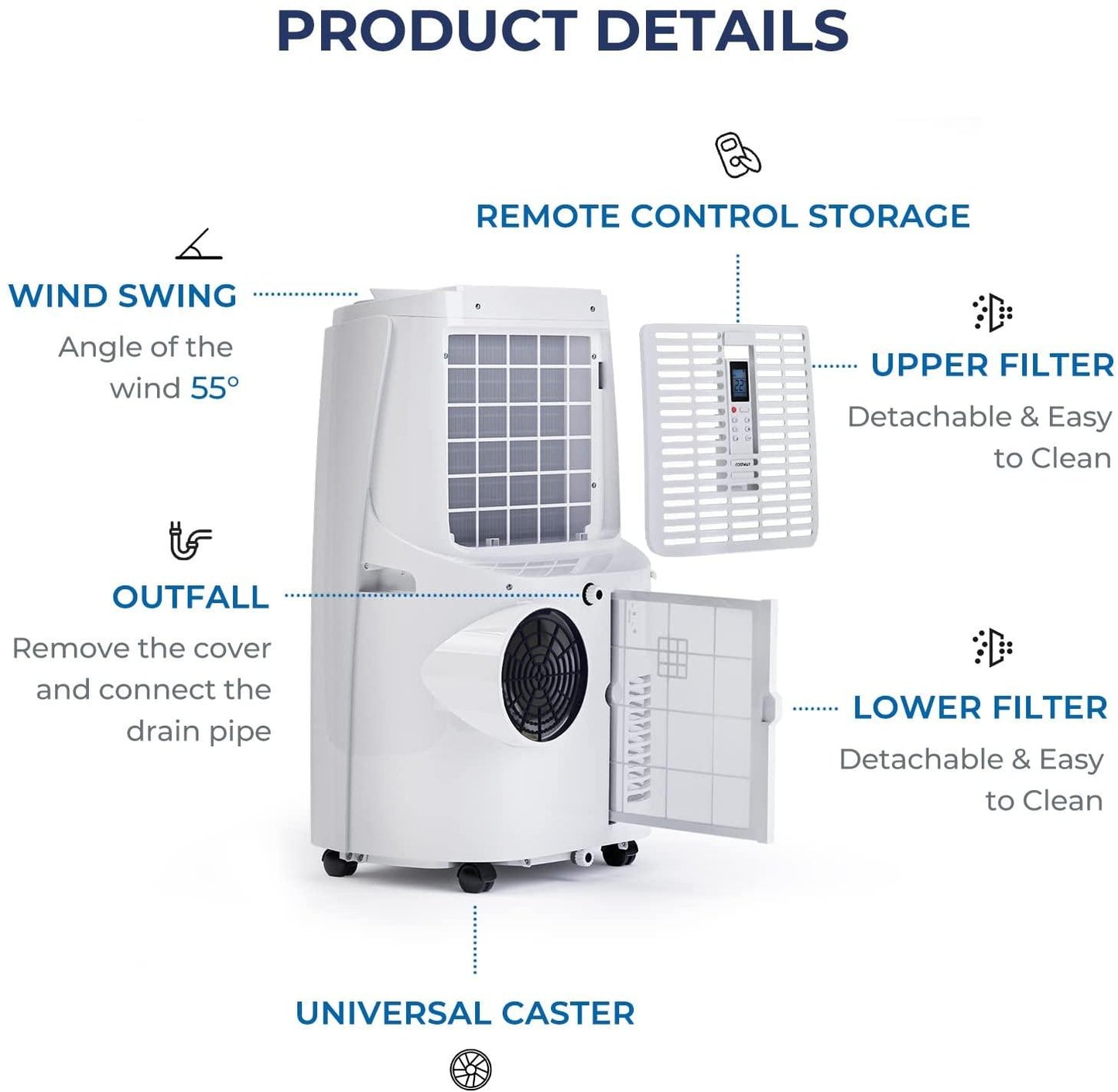 COSTWAY Portable Air Conditioner CPAC120000 - YOURISHOP.COM