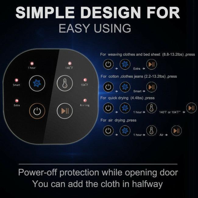 COSTWAY Portable Dryer EP24458US | Stainless Steel Tub, 110V, 1700W, 3.22 cu. ft., 13.2LBS - YOURISHOP.COM