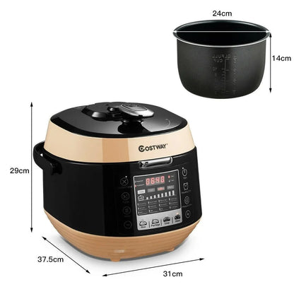 Costway Pressure Cooker EP23973BK,12-in-1 Multi-use Programmable,Non-stick Pot - YOURISHOP.COM