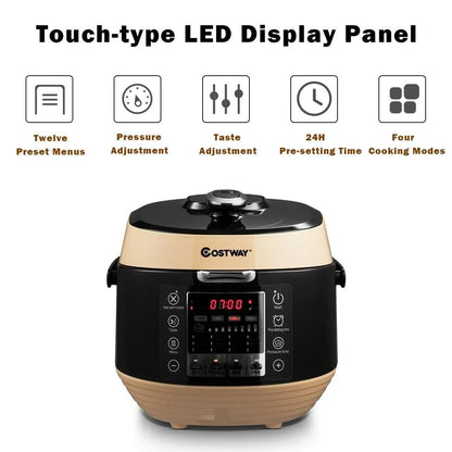 Costway Pressure Cooker EP23973BK,12-in-1 Multi-use Programmable,Non-stick Pot - YOURISHOP.COM