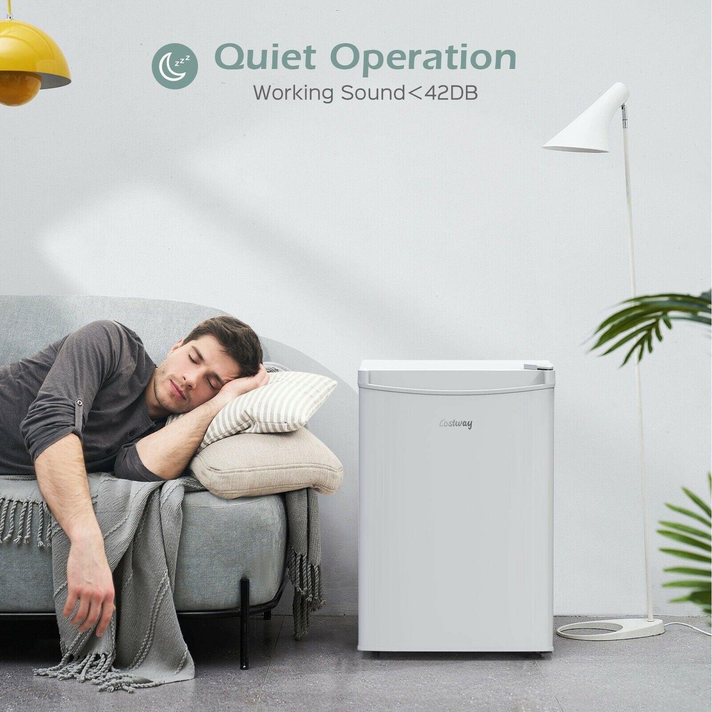 Costway Refrigerator EP24435US, Compact Single Door with Freezer 2.5 Cu Ft - YOURISHOP.COM