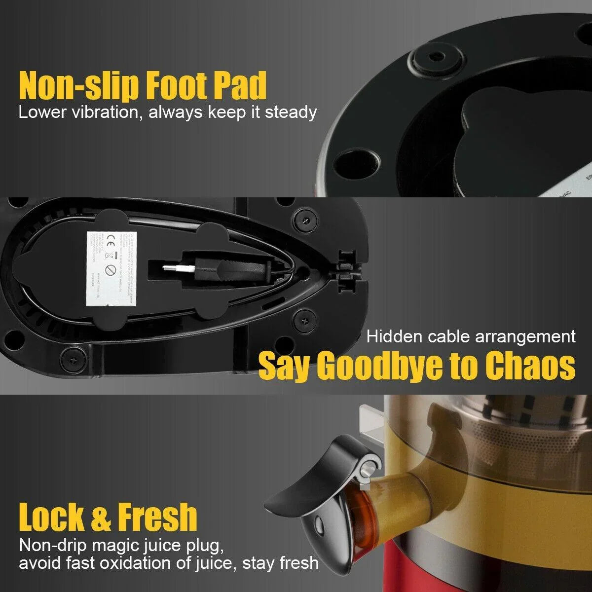 Costway Slow Juicer EP24000US,Fruit Vegetable Masticating Cold Press Extractor - YOURISHOP.COM