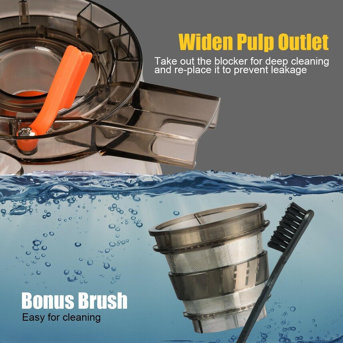 Costway Slow Juicer EP24000US,Fruit Vegetable Masticating Cold Press Extractor - YOURISHOP.COM