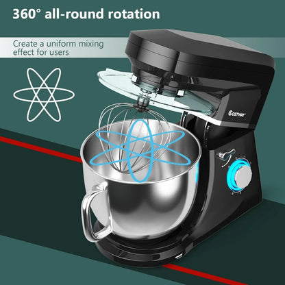 Costway Stand Mixer 96851023，7.5 QT Tilt-Head with Dough Hook Beater,6 Speed 660W - YOURISHOP.COM