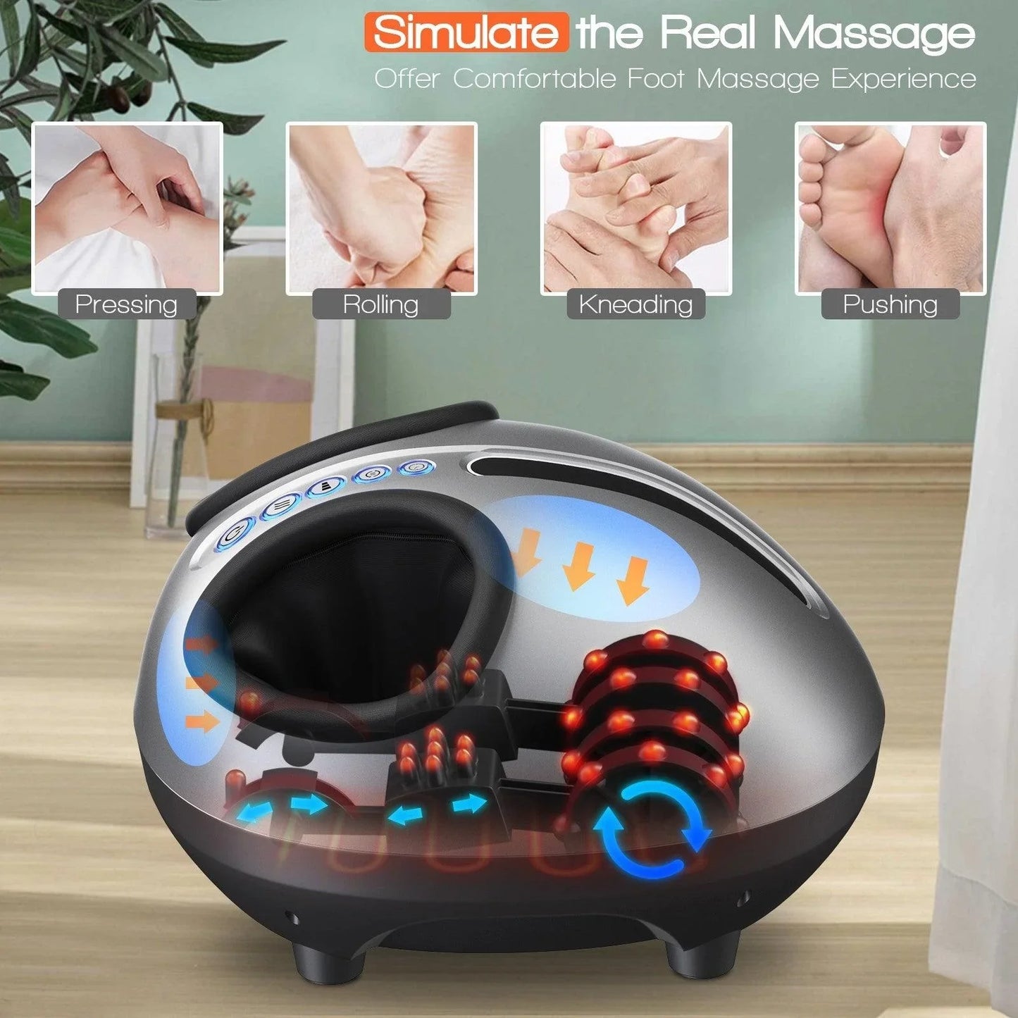 Costway Therapy Foot Massager 35187029，Heat Air Kneading Plantar Shiatsu - YOURISHOP.COM