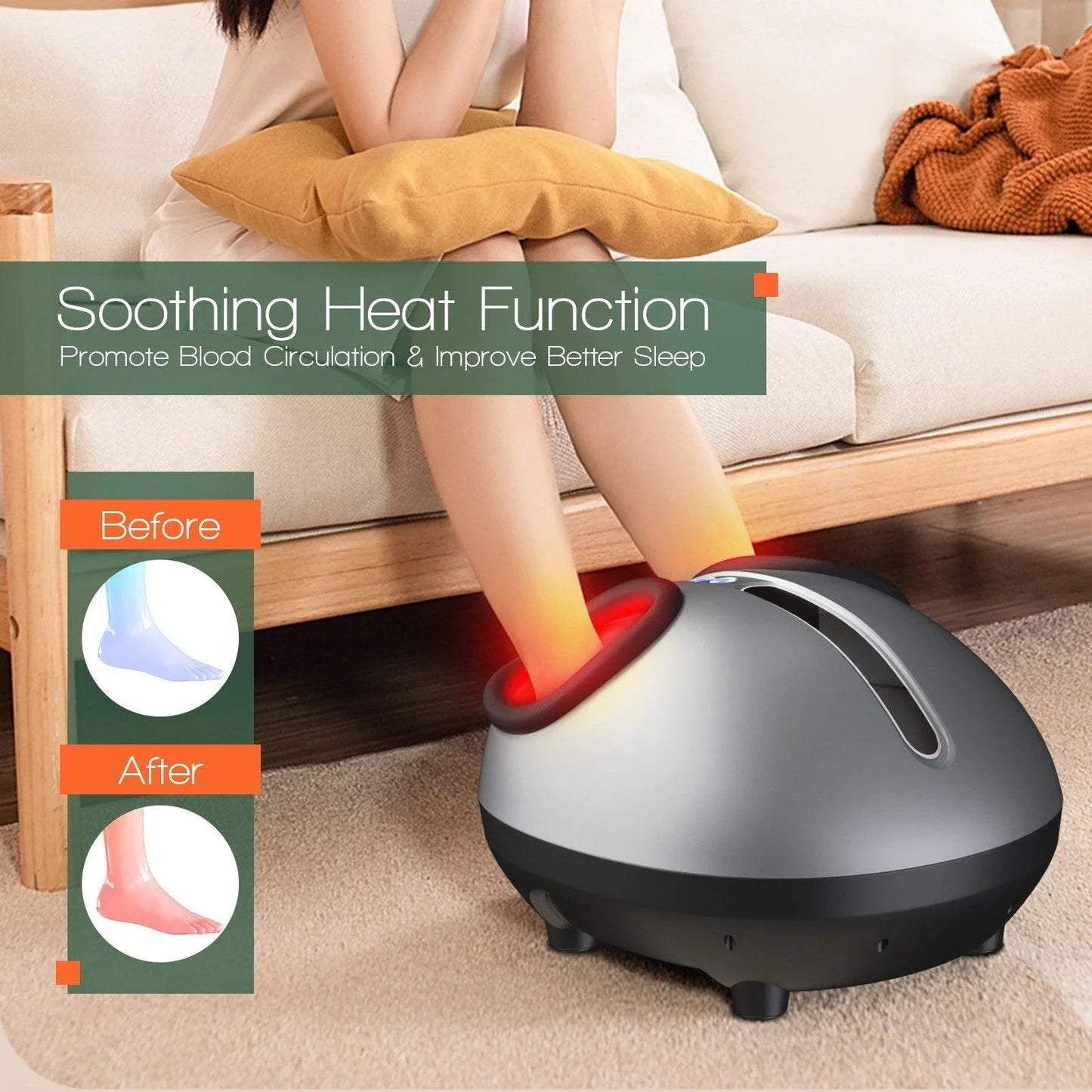 Costway Therapy Foot Massager 35187029，Heat Air Kneading Plantar Shiatsu - YOURISHOP.COM