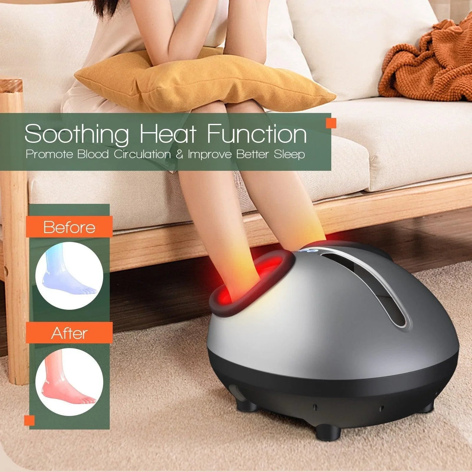 Costway Therapy Foot Massager 35187029，Heat Air Kneading Plantar Shiatsu - YOURISHOP.COM