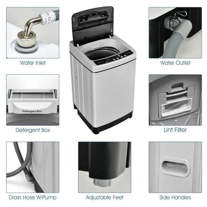 Costway Washing Machine EP24896, Full-Automatic1.5 Cubic Feet 11 LBS Washer - YOURISHOP.COM