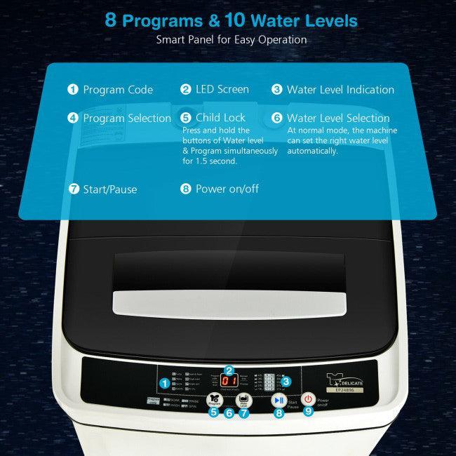 Costway Washing Machine EP24896, Full-Automatic1.5 Cubic Feet 11 LBS Washer - YOURISHOP.COM