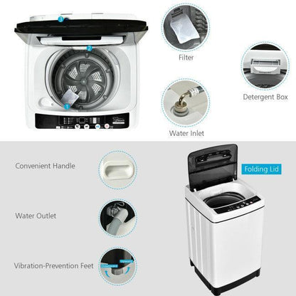 Costway Washing Machine EP24896, Full-Automatic1.5 Cubic Feet 11 LBS Washer - YOURISHOP.COM
