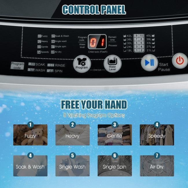 Costway Washing Machine EP24896, Full-Automatic1.5 Cubic Feet 11 LBS Washer - YOURISHOP.COM