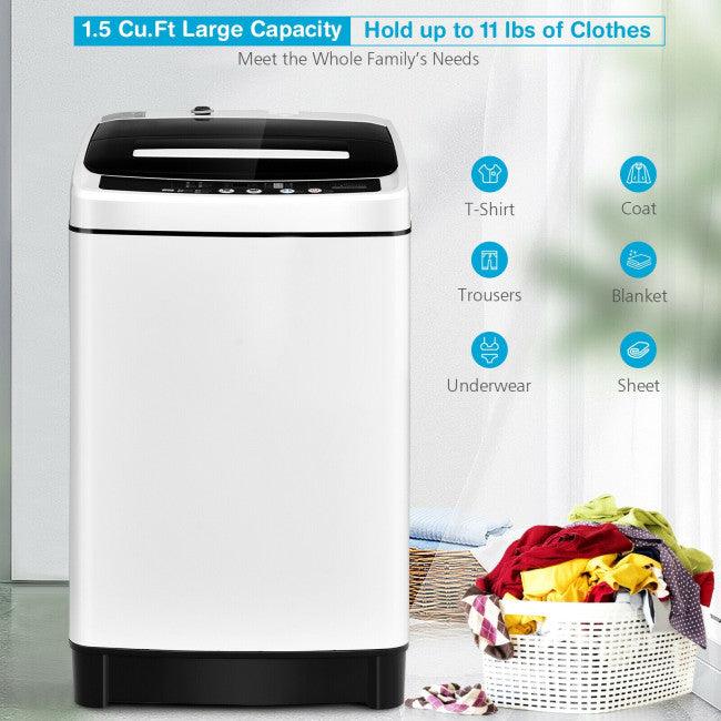 Costway Washing Machine 91826573,Full-Automatic1.5 Cubic Feet 11 LBS Washer with air dryer