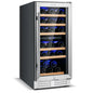 Costway Wine Cooler FP10125US-SL, 30-Bottle Freestanding with Temp Memory and Dual Zones - YOURISHOP.COM