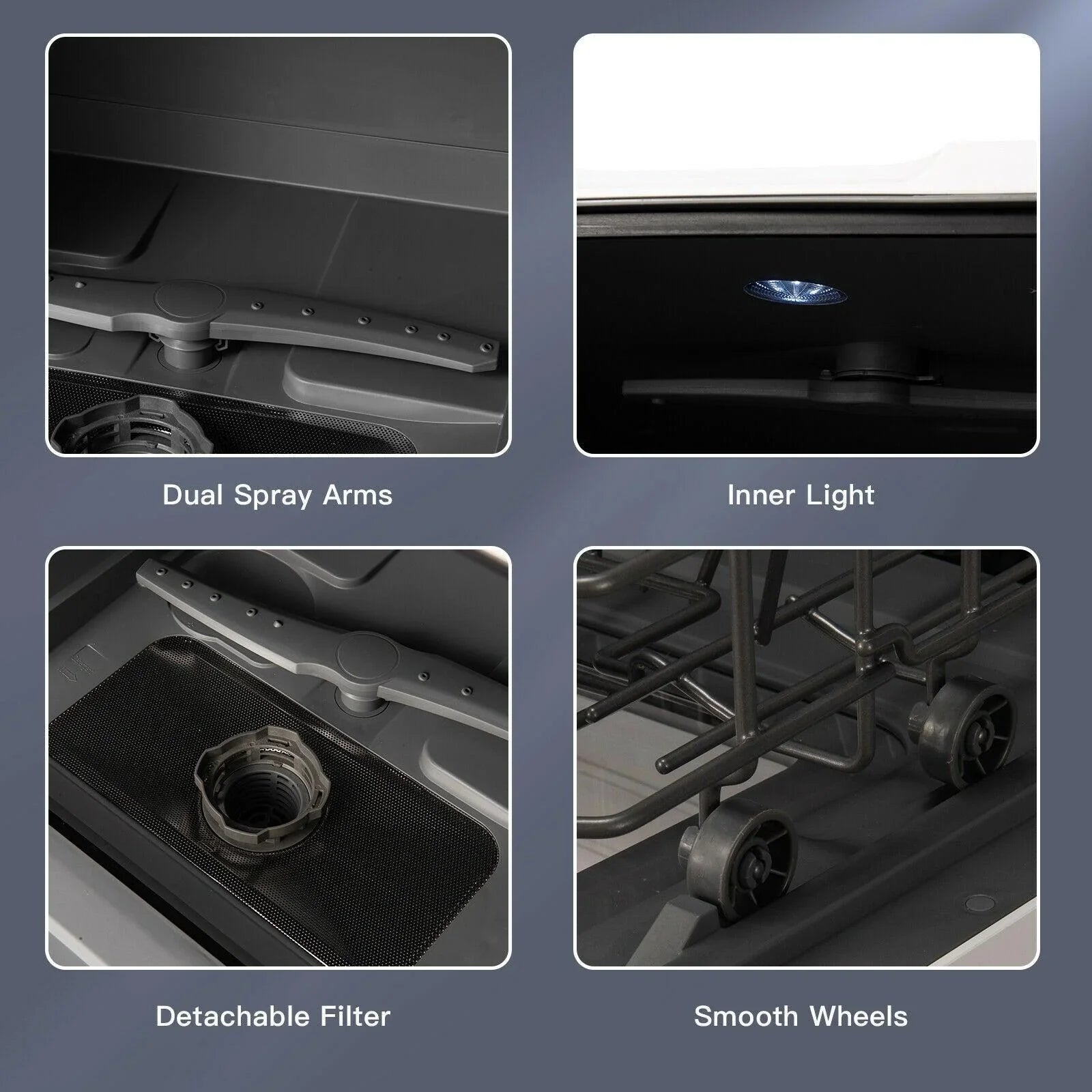 Countertop Dishwasher FP10015,Portable Air Drying 5 Programs with 7.5L Water Tank - YOURISHOP.COM