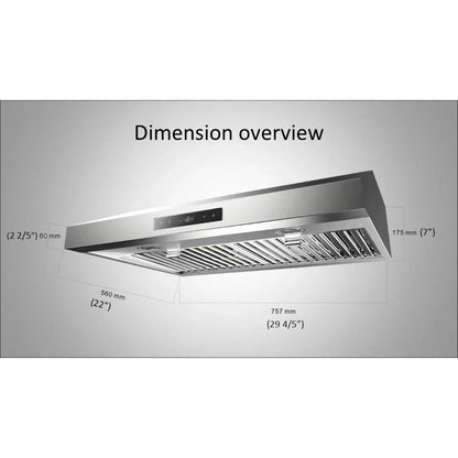 Crown Range Hood PRO-BF03| 30"| 800 CFM| Under Cabinet| Stainless Steel - YOURISHOP.COM