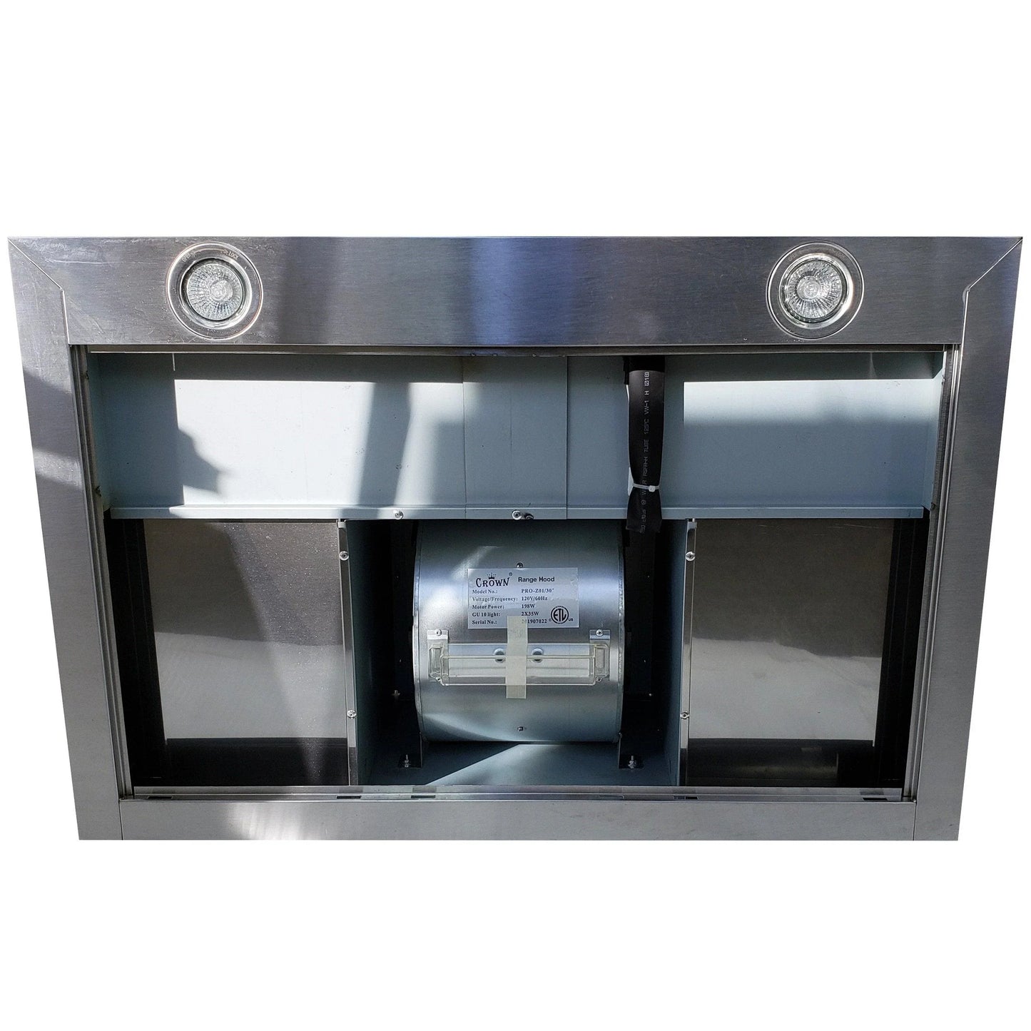 Crown Range Hood PRO-Z01| 800 CFM| Wall Mount| 30"/ 36"| Stainless Steel - YOURISHOP.COM
