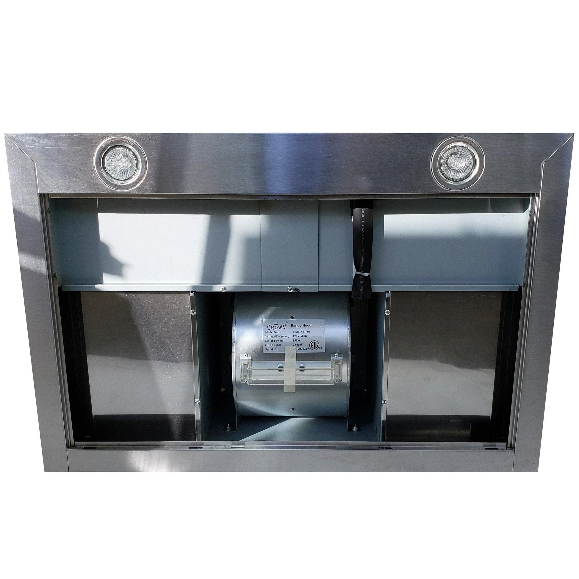 Crown Range Hood PRO-Z01| 800 CFM| Wall Mount| 30"/ 36"| Stainless Steel - YOURISHOP.COM