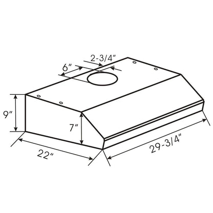Crown Range Hood STAC-SS| 30"| 800 CFM| Stainless Steel| Under Cabinet| heating and automatic cleaning - YOURISHOP.COM