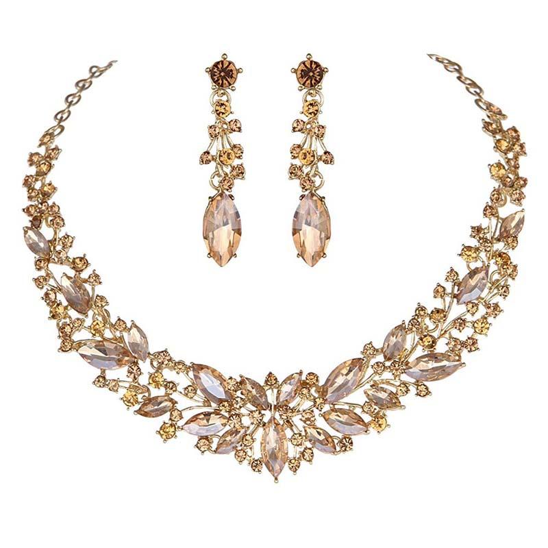 Crystal rhinestone Jewelry Sets with crowns Bridal wedding and party dress Necklace Sets for birdesmaid necklace Women gift - YOURISHOP.COM