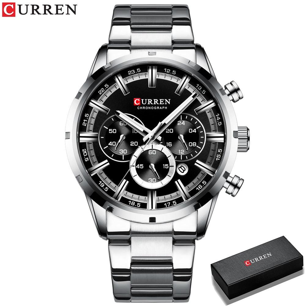 CURREN New Fashion Watches with Stainless Steel Top Brand Luxury Sports Chronograph Quartz Watch Men Relogio Masculino - YOURISHOP.COM