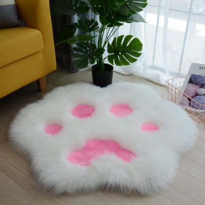 Cute Cat Paw Pattern Soft Plush Carpet Home Sofa Coffee Table Floor Mat Bedroom Bedside Decorative Carpet - YOURISHOP.COM