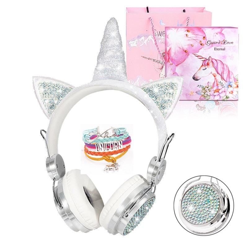 Cute Unicorn Headphones 3D Stereo Music Kids Headphones With Microphone Girls Cell Phone Children&#39;s Wired Headset Gamer Gift - YOURISHOP.COM