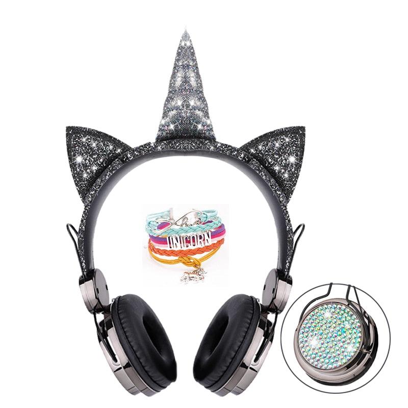 Cute Unicorn Headphones 3D Stereo Music Kids Headphones With Microphone Girls Cell Phone Children&#39;s Wired Headset Gamer Gift - YOURISHOP.COM