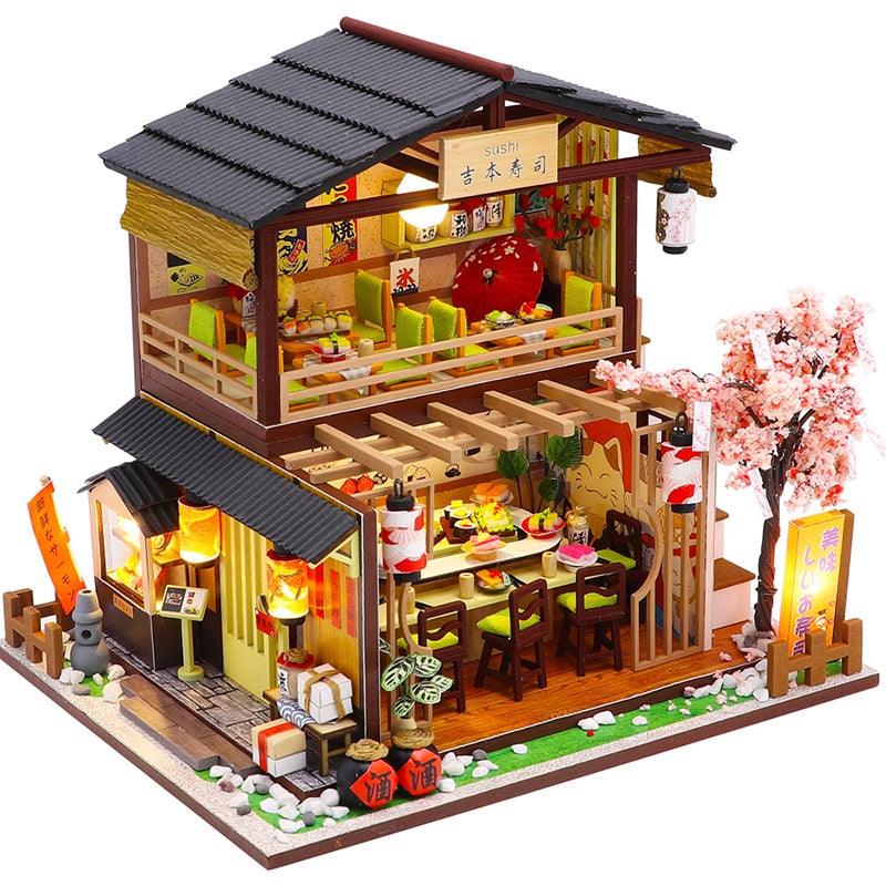Cutebee Miniature Dollhous Japanese Style Doll House Accessories Furniture Miniatures Building Mini Wooden Roombox Toy Gift - YOURISHOP.COM