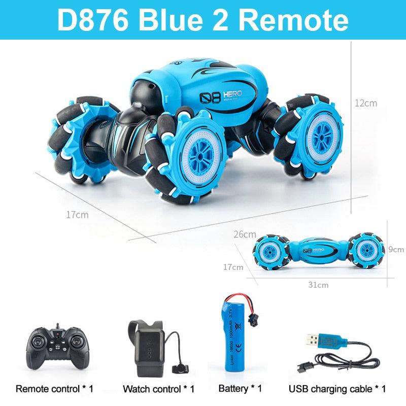 D876 1:16 4WD RC Car Radio Gesture Induction Music Light Twist High Speed Stunt Remote Control Off Road Drift Vehicle Cars Model - YOURISHOP.COM