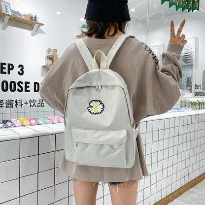 daisy small backpack for school teenagers girls canvas women backpack white bookbag fashion travel backpack street trend - YOURISHOP.COM