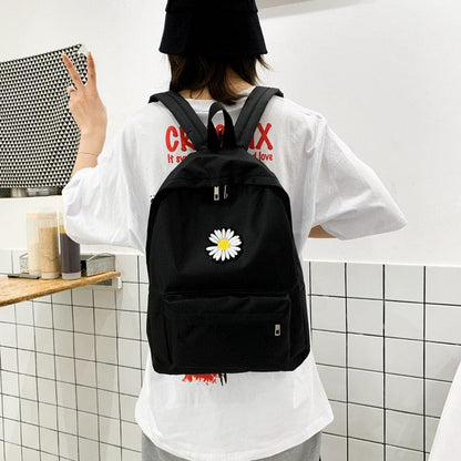 daisy small backpack for school teenagers girls canvas women backpack white bookbag fashion travel backpack street trend - YOURISHOP.COM