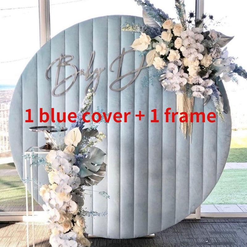 DD Velvet Circle Backdrop Decoration 7ft 3 Color Customizable for Wedding Birthday Event Background Frame Photography Backdrops - YOURISHOP.COM