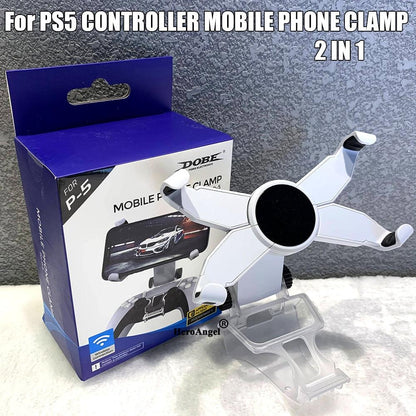 DOBE Mobile Phone Game Clip for PS5 Controller Gaming Gamepad Holder Joystick Clamp Mount Bracket Multi-directional Adjustable - YOURISHOP.COM