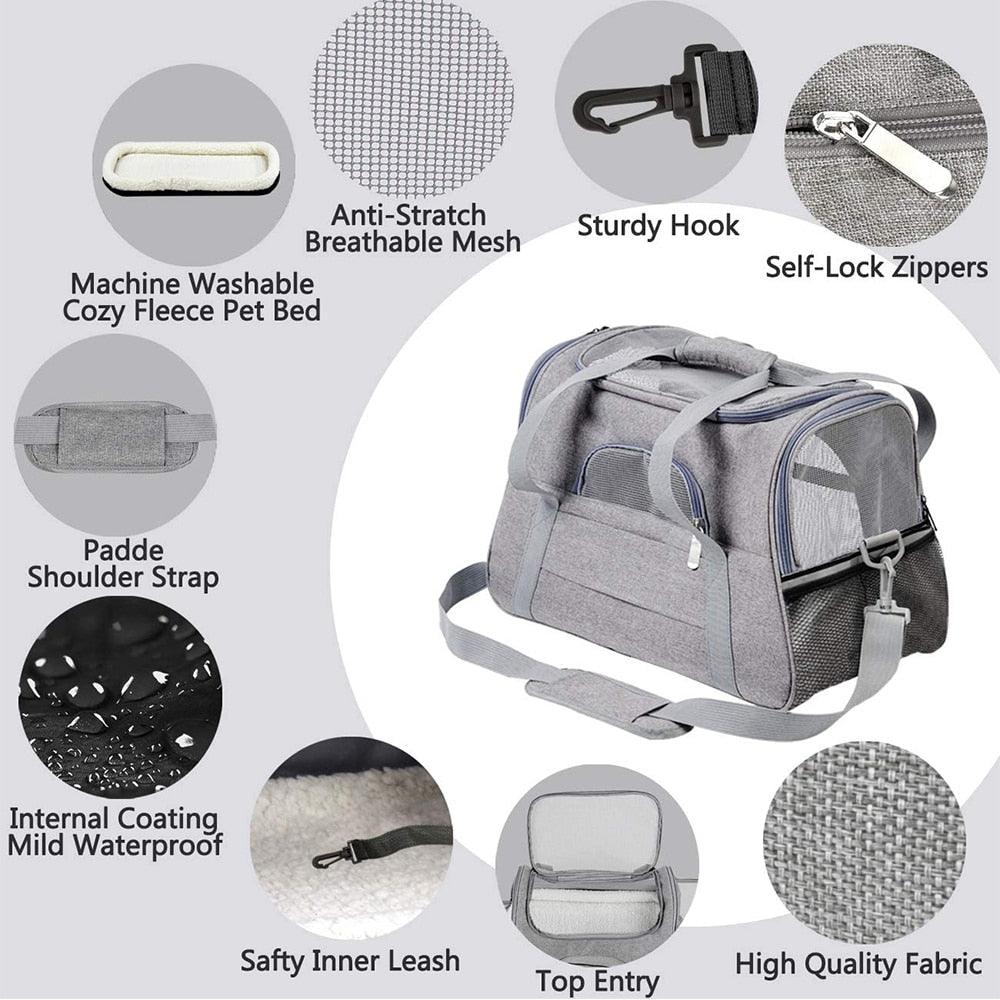 Dog Carrier Bag Portable Dog Backpack With Mesh Window Airline Approved Small Pet Transport Bag Carrier For Dogs - YOURISHOP.COM